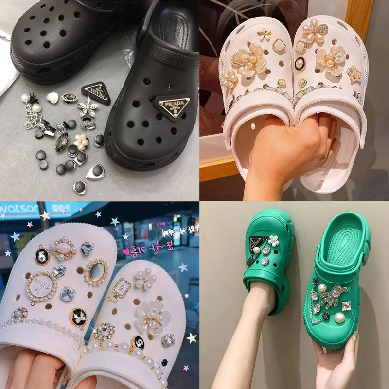 50-100 tk/partii Musta pandlaga plastiknööbid lamedate kingade ja käepaela amulettide jaoks.