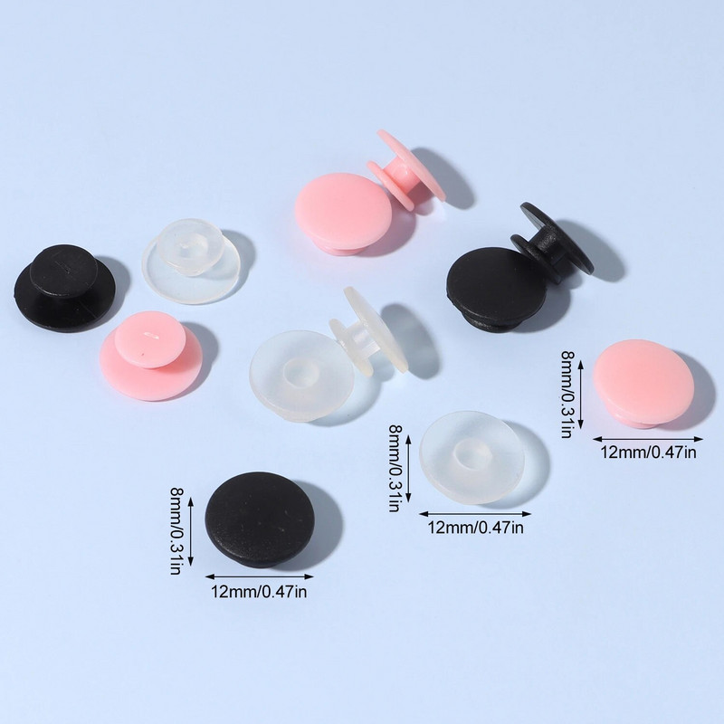 50-100 tk/partii Musta pandlaga plastiknööbid lamedate kingade ja käepaela amulettide jaoks.