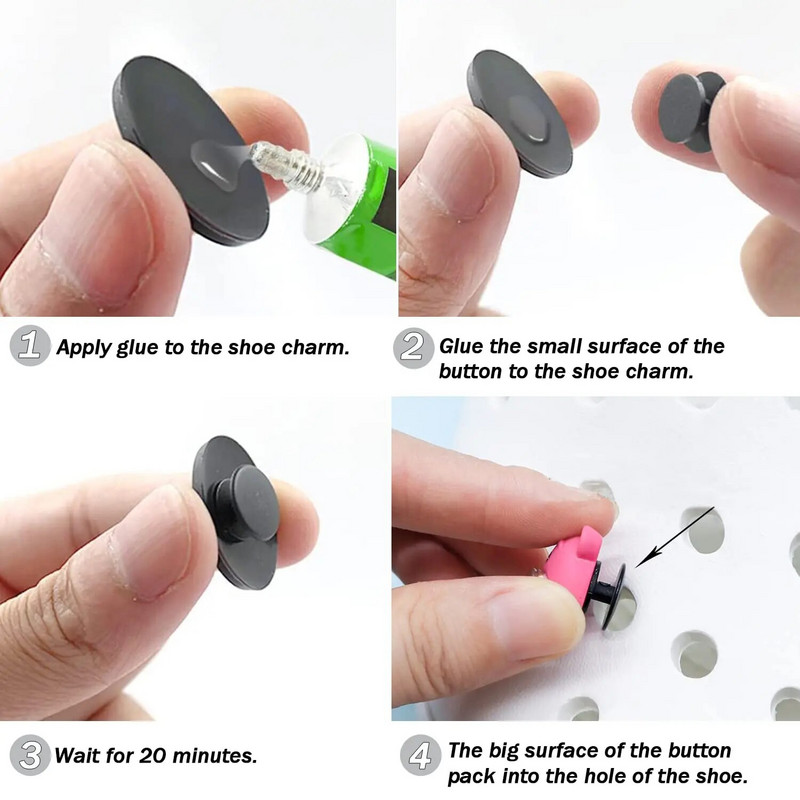 50-100 tk/partii Musta pandlaga plastiknööbid lamedate kingade ja käepaela amulettide jaoks.