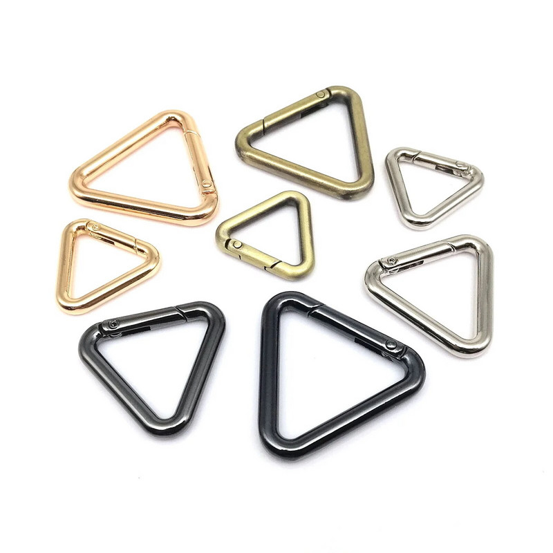 5vnt trikampis spyruoklinis žiedas atviras odinis krepšys rankinės diržo sagtis karabinas Jungtis raktų šunų grandinėlė užsegamas užsegimas gaiduko kabliukas