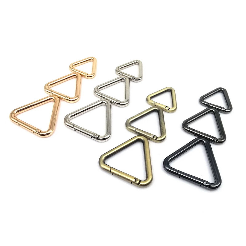 5vnt trikampis spyruoklinis žiedas atviras odinis krepšys rankinės diržo sagtis karabinas Jungtis raktų šunų grandinėlė užsegamas užsegimas gaiduko kabliukas