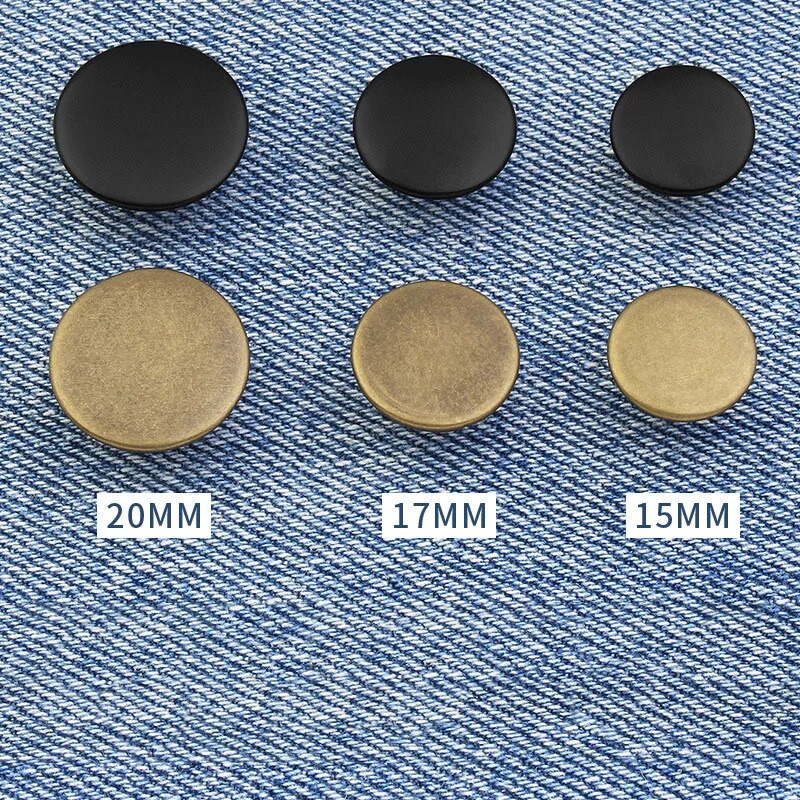 10 vnt. be varžtų Džinsų mygtukai Reguliuojami nuimami mygtukai Keisti kelnes juosmens apimtis juosmens sagties rinkinys su dėžute