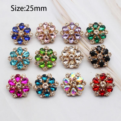 25 mm, butoni de bricolaj, metal, cristal, blană cusut manual, jachetă cardigan cu nasturi cu strass, cu mâner
