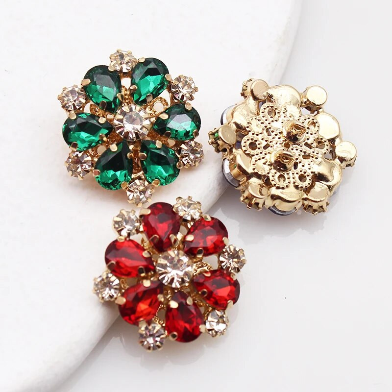 25 mm uus metallist kristallist isetegemise nööbid Käsitsi õmmeldud karusnahast kampsun jakk, kivinööbi ja käepidemega