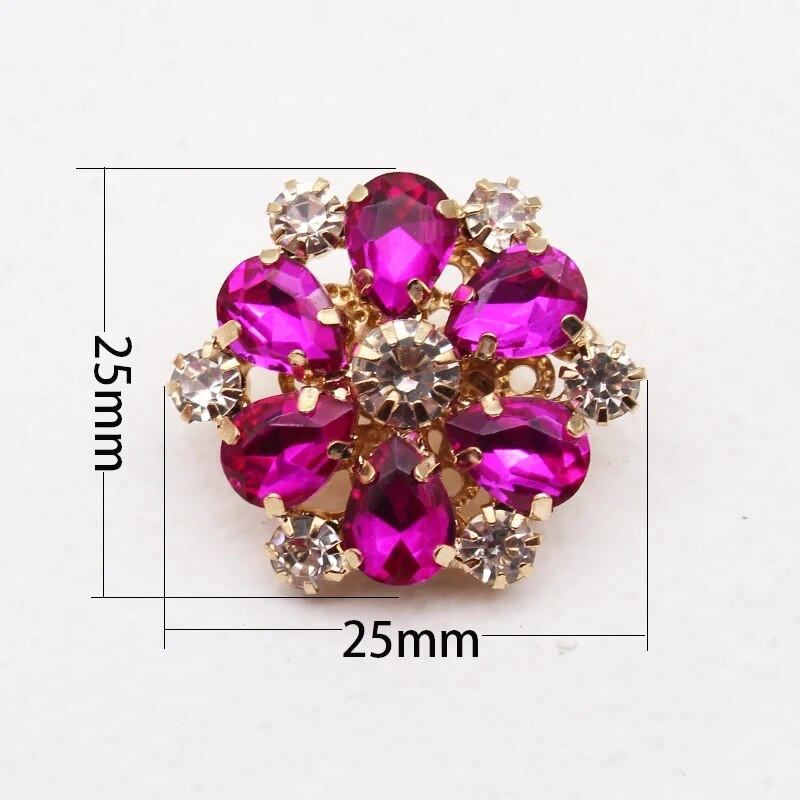 25 mm uus metallist kristallist isetegemise nööbid Käsitsi õmmeldud karusnahast kampsun jakk, kivinööbi ja käepidemega