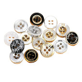 HL 11,5 mm 50 buc nasturi pentru cămașă pentru bărbați și femei Nasturi pentru galvanizare din rășină cu margine aurie 4 găuri Accesorii de cusut pentru articole de îmbrăcăminte DIY