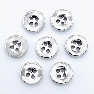 HL 11,5 mm 50 buc nasturi pentru cămașă pentru bărbați și femei Nasturi pentru galvanizare din rășină cu margine aurie 4 găuri Accesorii de cusut pentru articole de îmbrăcăminte DIY