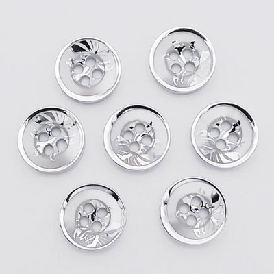 HL 11,5 mm 50 buc nasturi pentru cămașă pentru bărbați și femei Nasturi pentru galvanizare din rășină cu margine aurie 4 găuri Accesorii de cusut pentru articole de îmbrăcăminte DIY