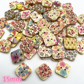 30 buc. Buton pătrat de desene animate DIY Handmade Scrapbook Decorare nuntă Accesorii de cusut