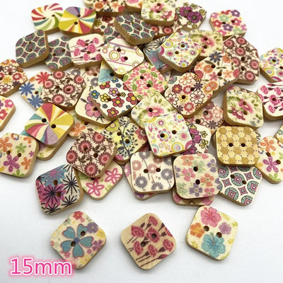 30 buc. Buton pătrat de desene animate DIY Handmade Scrapbook Decorare nuntă Accesorii de cusut