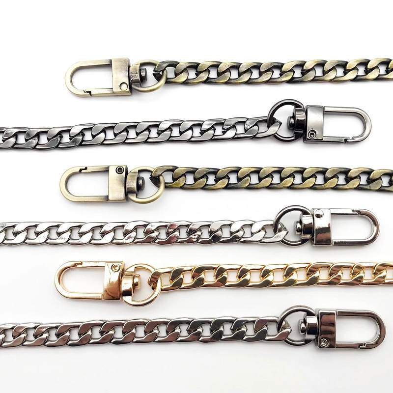 „Pasidaryk pats“ 120 cm metalinės rankinės piniginės grandinės odinio krepšio dirželio rankenos pečių krepšio keitimo remontas su 2 užsegimais, 4 spalvų užsegimu