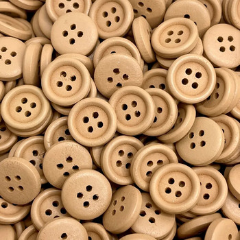 Нови 15 мм, 30 бр./пакет, 7-цветни детски кръгли копчета, дървени ръчно изработени лексикони Сватбена украса Шевни аксесоари
