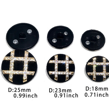 Μαύρα υφασμάτινα κουμπιά καλυμμένα για ρούχα Πολυτελή χρυσό μεταλλικό στρας Κουμπιά Maker Crafts Προμηθευτές Αξεσουάρ ραπτικής DIY