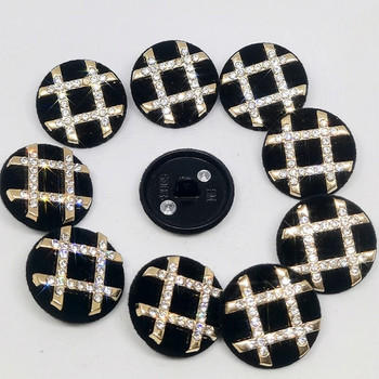 Покрити с черна тъкан копчета за облекло Луксозни златни метални копчета с кристали Доставчици на занаяти Аксесоари за шиене Направи си сам