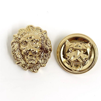 22mm 25mm 10τμχ/παρτίδα Lion head μεταλλικό κουμπί χρυσό πουλόβερ παλτό διακόσμηση κουμπιά πουκάμισου αξεσουάρ DIY JS-0075