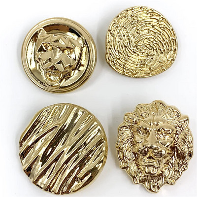 22mm 25mm 10τμχ/παρτίδα Lion head μεταλλικό κουμπί χρυσό πουλόβερ παλτό διακόσμηση κουμπιά πουκάμισου αξεσουάρ DIY JS-0075