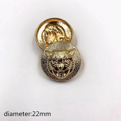 22mm 25mm 10 buc/lot cap de leu nasture metalice auriu pulover haină decorare butoni cămașă accesorii DIY JS-0075