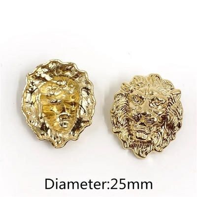 22mm 25mm 10 buc/lot cap de leu nasture metalice auriu pulover haină decorare butoni cămașă accesorii DIY JS-0075