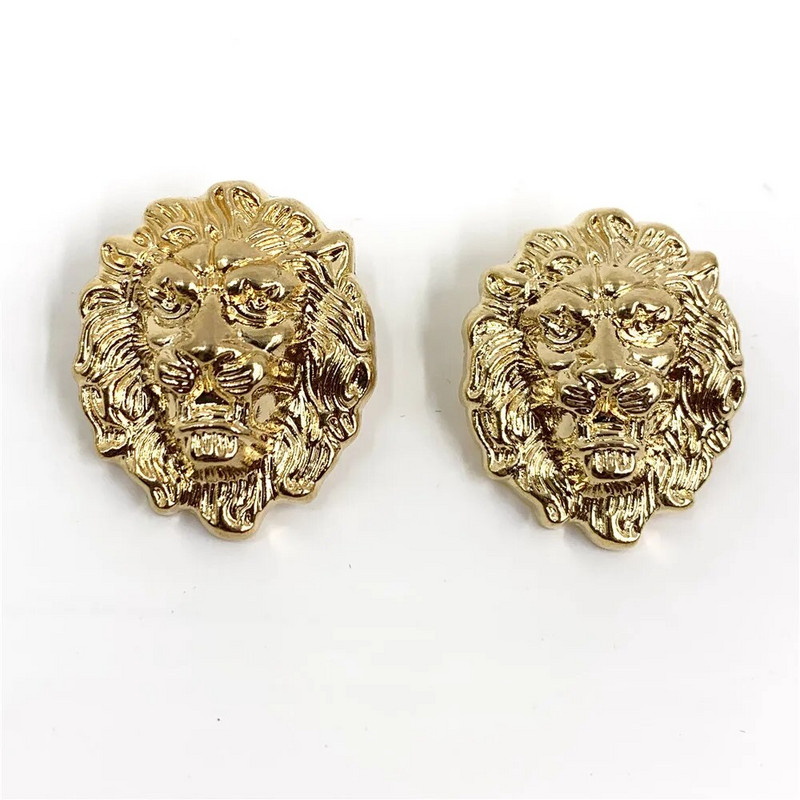 22mm 25mm 10tk/partii Lõvipea metallist nööp kuld kampsun mantel kaunistus särgi nööbid tarvikud DIY JS-0075
