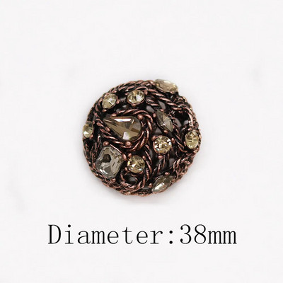 Geros kokybės 38 mm metalinių kalnų krištolų saga su megztinio palto dekoravimo mygtukų priedais „pasidaryk pats“ 1 vnt. / partijos SP-0199