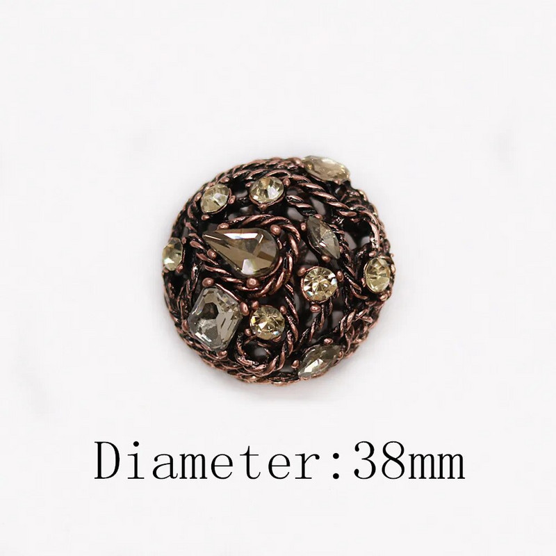 Geros kokybės 38 mm metalinių kalnų krištolų saga su megztinio palto dekoravimo mygtukų priedais „pasidaryk pats“ 1 vnt. / partijos SP-0199