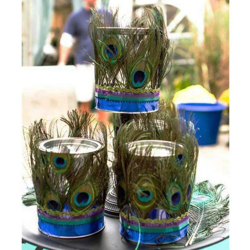 10 vnt. Natūralios tikros povo plunksnos 25-30cm/10-12 colių plunksnos amatams Vestuvinės plunksnos papuošalams gaminti Dekoracijos Plumas