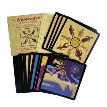The Werewolf Cards Игра на маса с 24 хартиени наръчника Пъзел Свободно време Семеен приятел Парти Първи стъпки Проста тесте на дъска