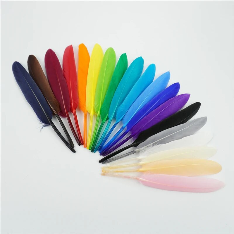 Didmeninė prekyba 10–15 cm/4–6 colių spalvingomis ančių plunksnomis, rankdarbių aksesuarais, mažomis žąsų plunksnomis, papuošalų kūrimu „pasidaryk pats“ dovanų dekoracijomis