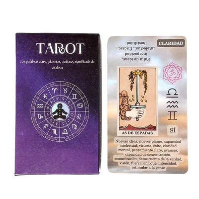 78 de bucăți, versiunea în spaniolă, cărți Oracle, pachete de cărți cadou Tarot, cărți de prognoză, indicator de soartă viitor, jocuri de masă, jocuri de societate