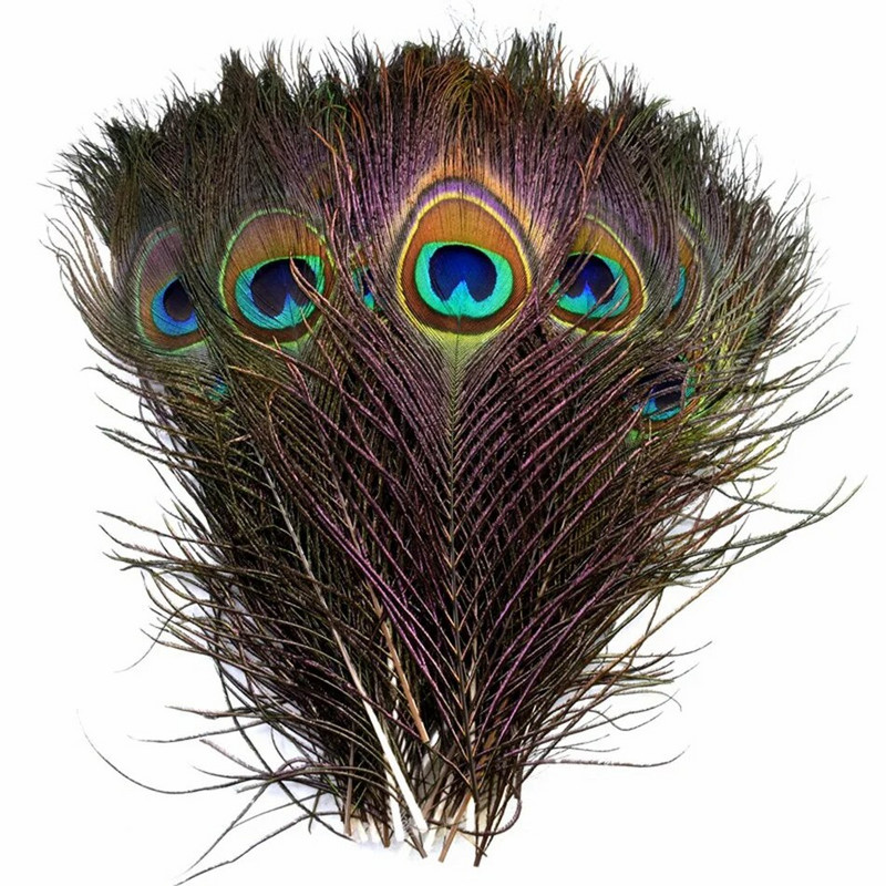 10/20 τμχ Φυσικά φτερά παγωνιού Χειροτεχνία DIY Πλούμα Φτερά Γάμου Γάμου Μαλλιά Χριστουγεννιάτικα κοσμήματα Κατασκευή Αξεσουάρ διακόσμησης