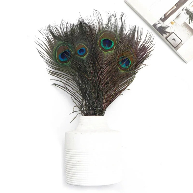 10/20 τμχ Φυσικά φτερά παγωνιού Χειροτεχνία DIY Πλούμα Φτερά Γάμου Γάμου Μαλλιά Χριστουγεννιάτικα κοσμήματα Κατασκευή Αξεσουάρ διακόσμησης