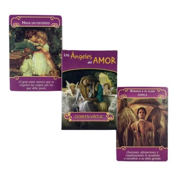 Los Angels Del Amor Oracle Cards A 44 Tarot English Or Spanish Divination Edition Deck Borad Games