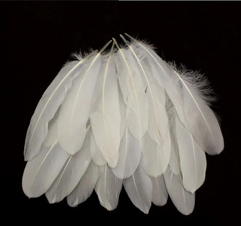 Καυτά 50τμχ Λευκά Όμορφα Μεγάλα Φτερά Χήνας 15-22cm / 5,91\'\'-8,66\'\' Υψηλής Ποιότητας