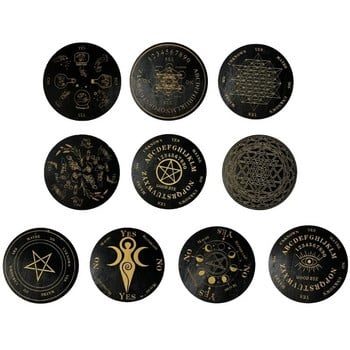 Star Pendulum Board Dowsing Divination Board Ξύλινες σανίδες διπλής όψης Μεταφυσικές πινακίδες μηνυμάτων Altar Supplies