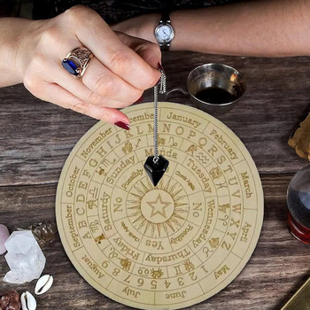 Плоча за игра на астрологична игра Издълбана дъска за гадаене с махало със звезди Луна Табло за метафизично изцеление Медитация