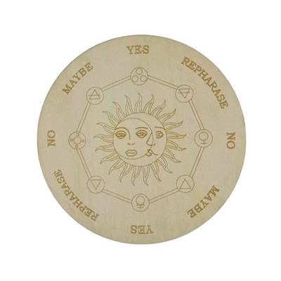 Joc de astrologie Placă de joc Placă sculptată cu pendul de divinație cu stele, Lună, tablă de meditație pentru vindecare metafizică