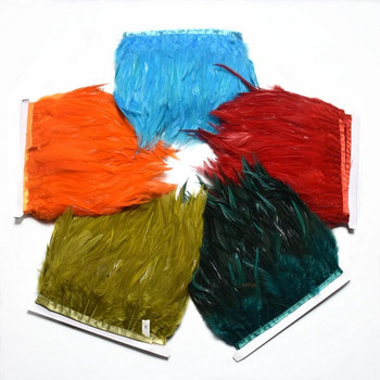 1Μετρο Φυσικά Μαύρα Φτερά Κορδέλα ράψιμο Ρούχα Φασιανός Φτερά Γάμος Πλούμα Χειροτεχνία DIY Διακόσμηση 10-15cm