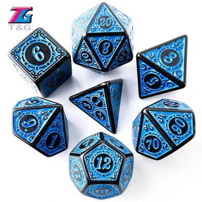 DND kauliukų rinkinys Daugiakampių kauliukų rinkinys Aukštos kokybės plastikinių kauliukų rinkinys Unikalūs raštai Nuostabūs retro šriftų stiliai, skirti MTG vaidmenų žaidimams