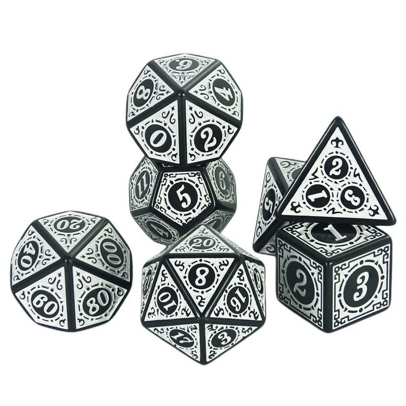 DND kauliukų rinkinys Daugiakampių kauliukų rinkinys Aukštos kokybės plastikinių kauliukų rinkinys Unikalūs raštai Nuostabūs retro šriftų stiliai, skirti MTG vaidmenų žaidimams