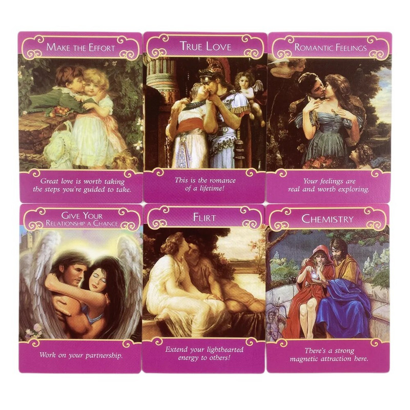 The Romance Angels Oracle Cards 44 Taro anglų arba ispanų būrimo leidimo kaladė Borad žaidimai