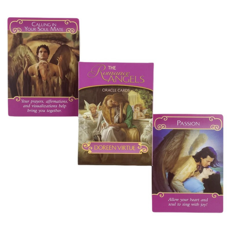 The Romance Angels Oracle Cards 44 Taro anglų arba ispanų būrimo leidimo kaladė Borad žaidimai