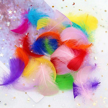 Φυσικά φτερά χήνας 4-8cm Small Floating Colorful Swan Feather Plume for Craft Wedding Jewelry Διακόσμηση σπιτιού Πλοφάκια 100τμχ