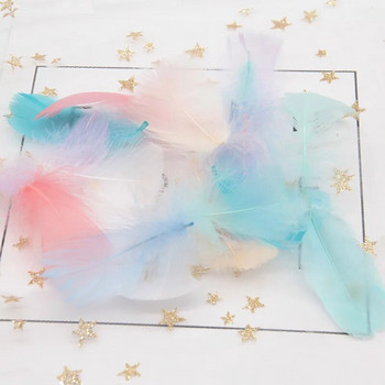 Φυσικά φτερά χήνας 4-8cm Small Floating Colorful Swan Feather Plume for Craft Wedding Jewelry Διακόσμηση σπιτιού Πλοφάκια 100τμχ