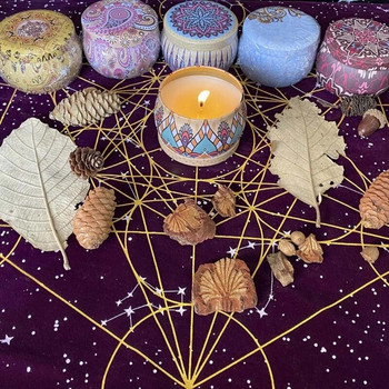 Altar Tarot Πανί Metatrone\'s Cub Crystal Grid Τραπεζομάντιλο Ταρώ μαντικές κάρτες Τραπεζομάντιλο Ταπετσαρία μαγείας Προμήθεια