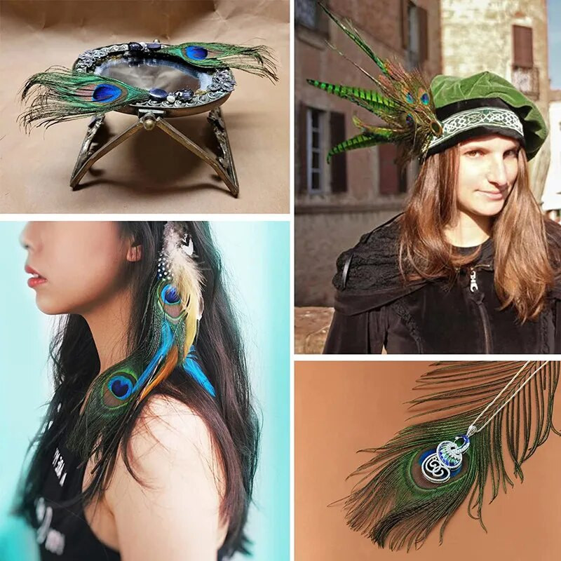 10 vnt. Natūralios povo plunksnos slyvų vestuvinės detalės, skirtos rankdarbiams, pasidaryk pats, vazos papuošimas namų plaukams karnavalo aksesuarai, amatai