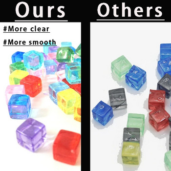 50 бр./компл. 25 цвята 8 мм куб прозрачен плътен прозрачен квадрат цветни кристални зарове шах фигура под прав ъгъл сито за пъзел игра
