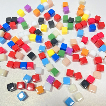 50 бр./компл. 25 цвята 8 мм куб прозрачен плътен прозрачен квадрат цветни кристални зарове шах фигура под прав ъгъл сито за пъзел игра