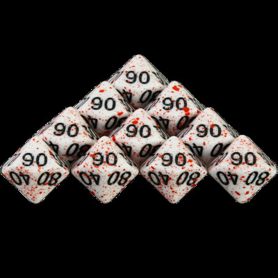 „Dormia“ kauliukų DND priedai, nepermatomi balti akriliniai daugiakampiai kauliukų rinkinys su specialiu kraujo efektu, skirtas stalo stalo vaidmenų žaidimui