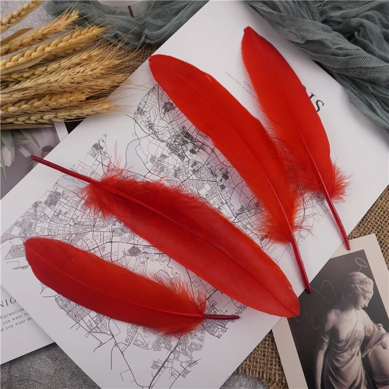 Raznobojno guščje perje 15-20 cm tvrdi štap, prirodno labudovo perje, dekoracija za svatove, dodaci za hvatače snova, uradi sam, rukotvorine