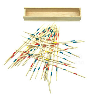 Горещи бебешки образователни дървени традиционни пръчки Mikado Spiel Pick Up Sticks с кутия Детска забавна игра за обучение Играчки Подарък Нова разпродажба